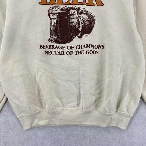 Vintage Fruit of the Loom Sweatshirt Mens MEDIUM Beer Necter of the Gods - Picture 4 of 10